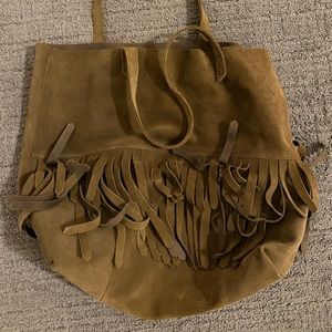 Madewell transport tote in suede leather